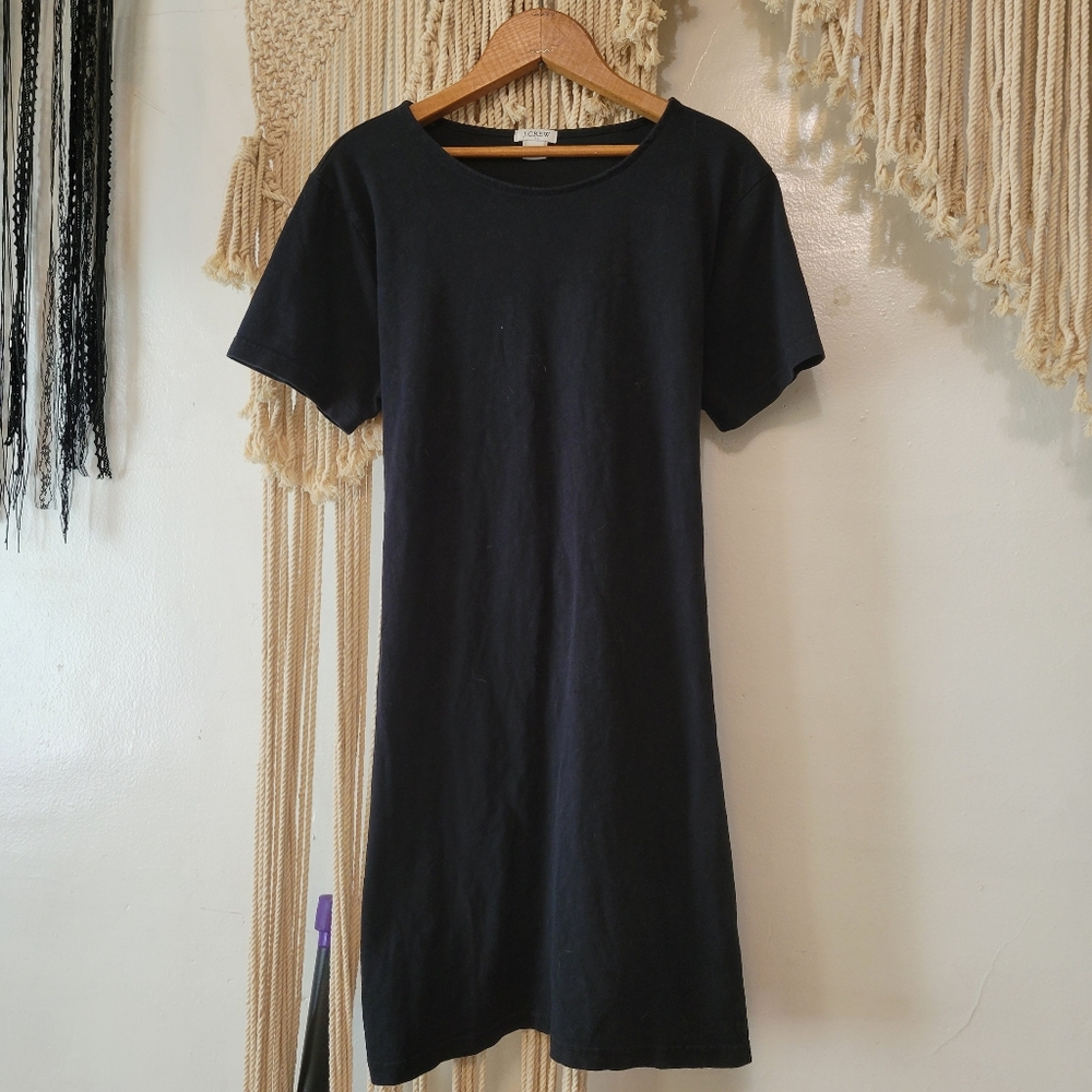 J. Crew 100% Cotton Black T-Shirt Dress